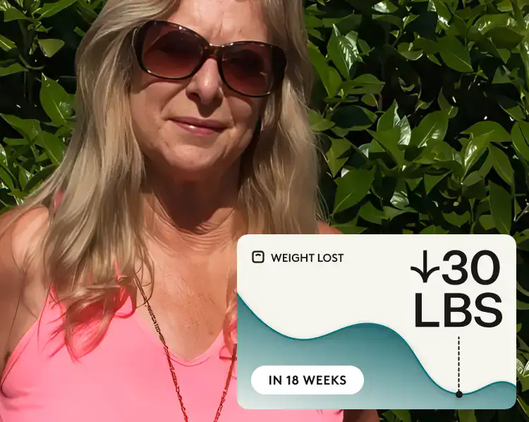 Daisy R. – Real Noom user. Lost 30 pounds in 18 weeks.